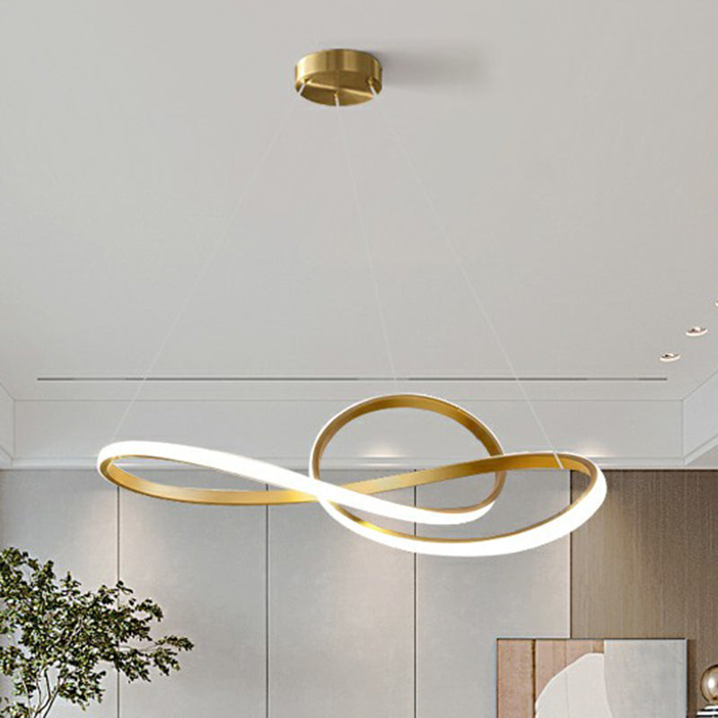 Musical Note LED Chandelier Minimalist Metal Gold Finish Light - Rebooters