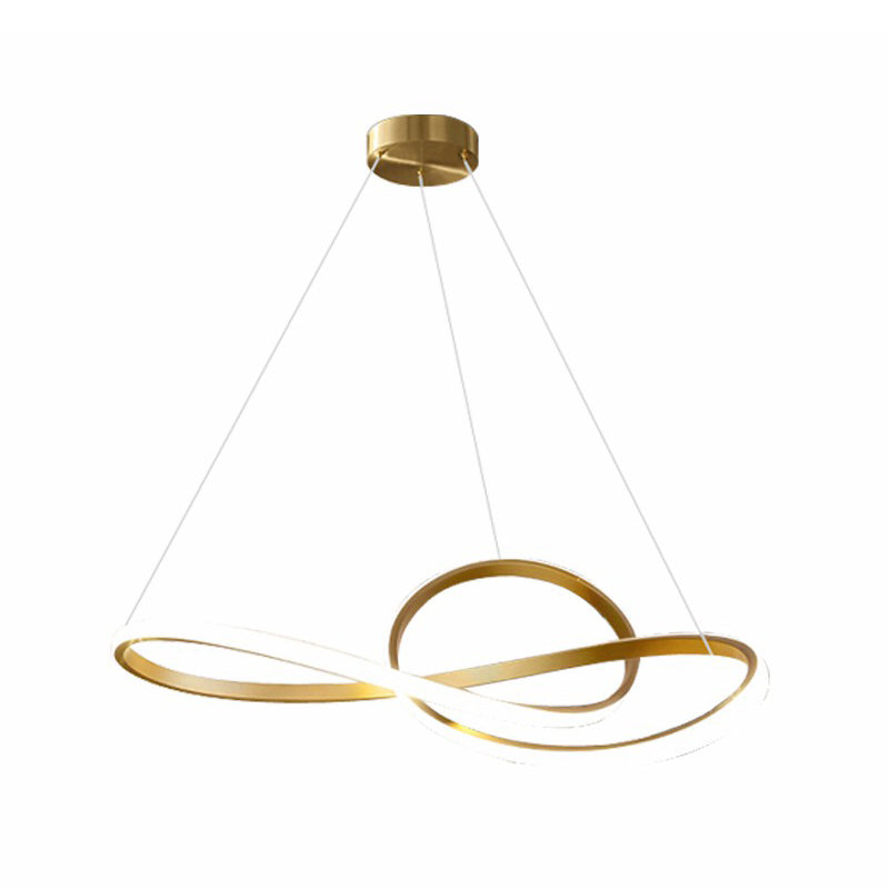 Musical Note LED Chandelier Minimalist Metal Gold Finish Light - Rebooters