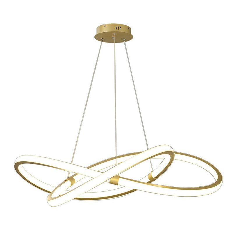 Twined LED Ceiling Chandelier Nordic Aluminum Bedroom Light Gold - Rebooters