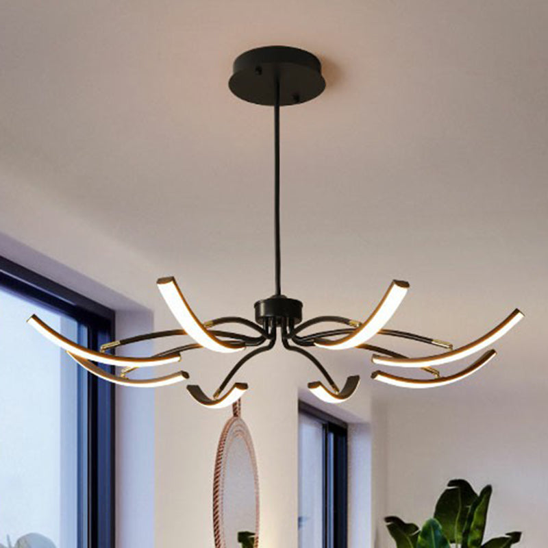 Rotating Stick LED Chandelier Minimalist Acrylic Lamp Black - Rebooters