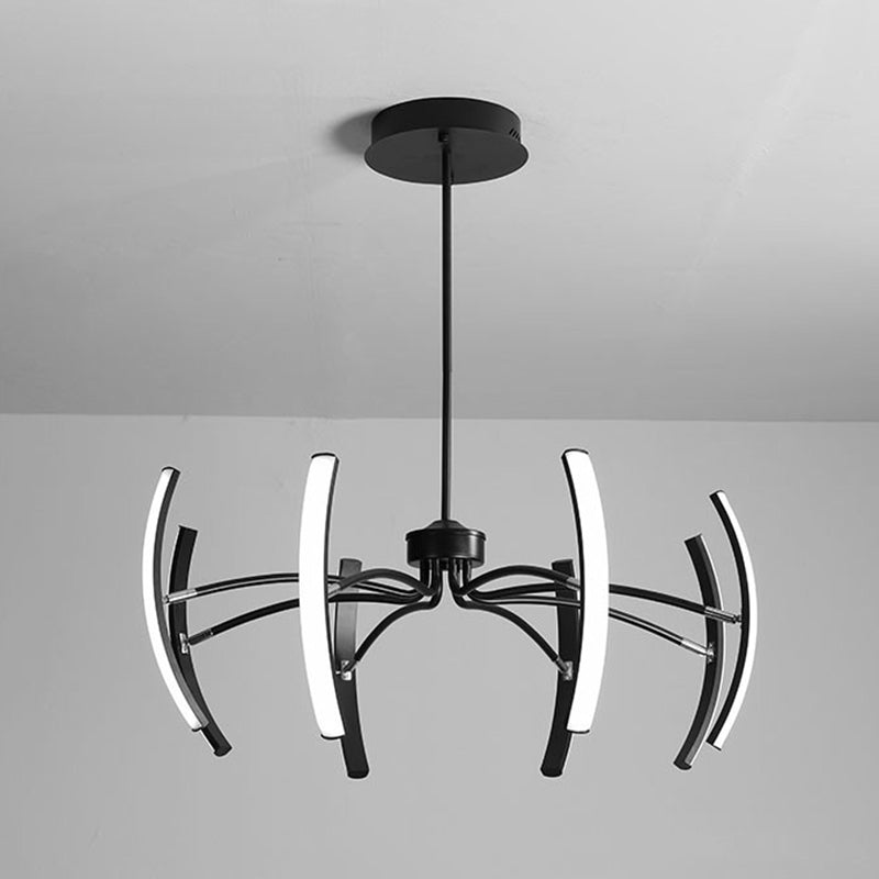 Rotating Stick LED Chandelier Minimalist Acrylic Lamp Black - Rebooters