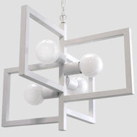 4-Light Square Pendant Lighting Industrial Metal Chandelier - Rebooters