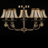 Gold and Black Flared Chandelier Traditional Frosted Glass Light - Rebooters