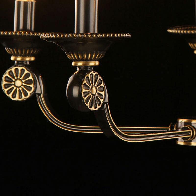 Gold and Black Flared Chandelier Traditional Frosted Glass Light - Rebooters