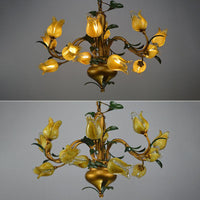 American Flower Tulip Chandelier 12-Light Glass Ceiling Light - Rebooters