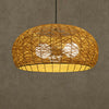 Rattan Nest Round Chandelier Novelty Asian Style Pendant Lighting - Rebooters