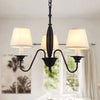 Black Candle Chandelier Rustic Fabric Restaurant Light - Rebooters