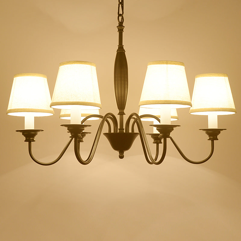 Black Candle Chandelier Rustic Fabric Restaurant Light - Rebooters