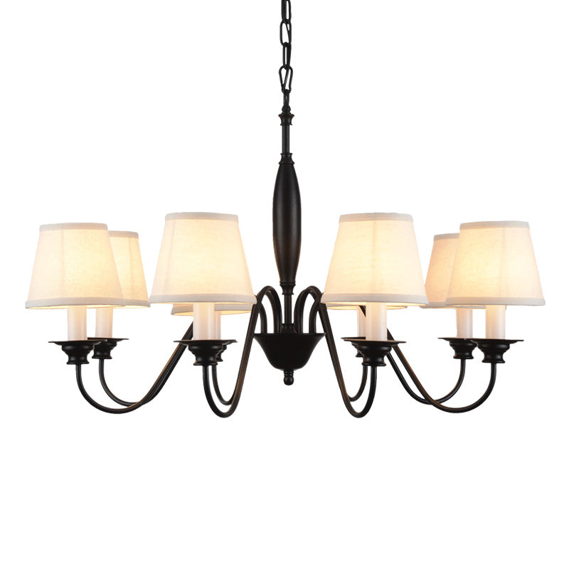 Black Candle Chandelier Rustic Fabric Restaurant Light - Rebooters