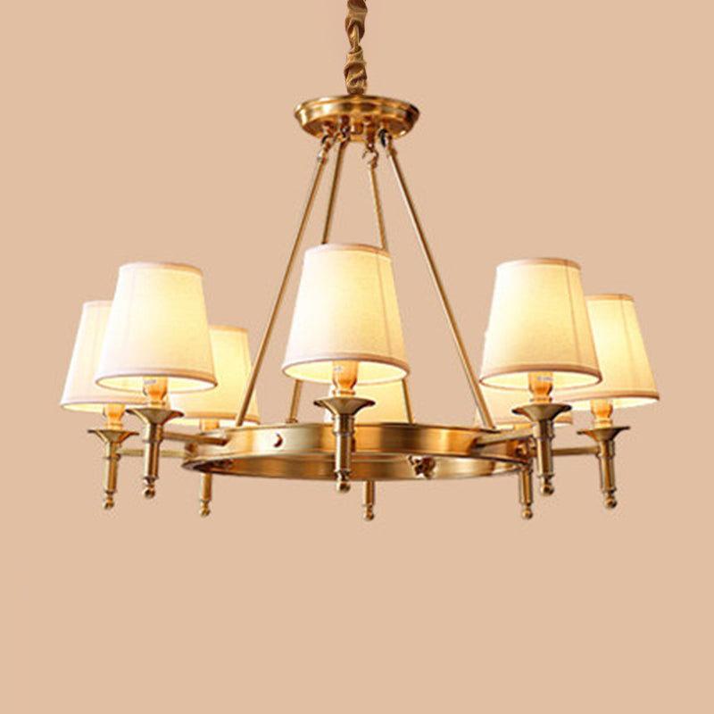 Minimalist Conic Ceiling Chandelier Fabric Bedroom Lighting Gold - Rebooters