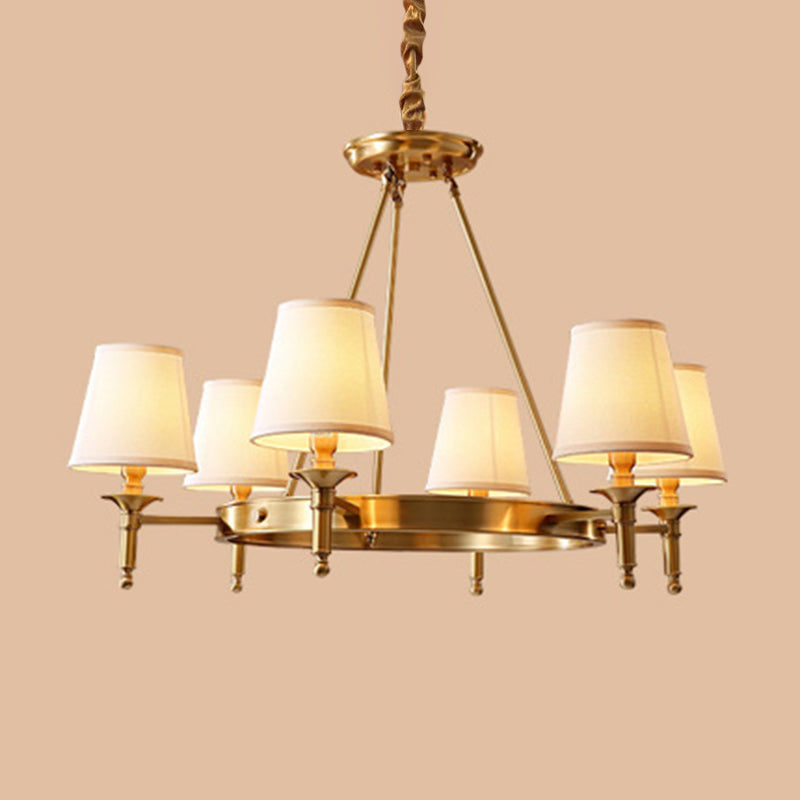 Minimalist Conic Ceiling Chandelier Fabric Bedroom Lighting Gold - Rebooters