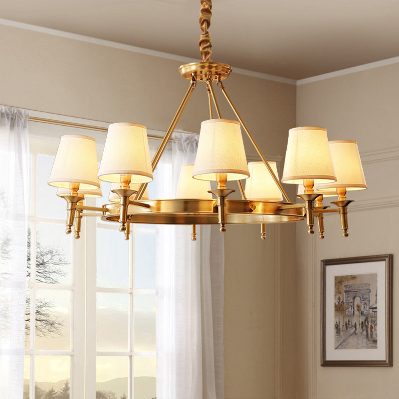 Minimalist Conic Ceiling Chandelier Fabric Bedroom Lighting Gold - Rebooters