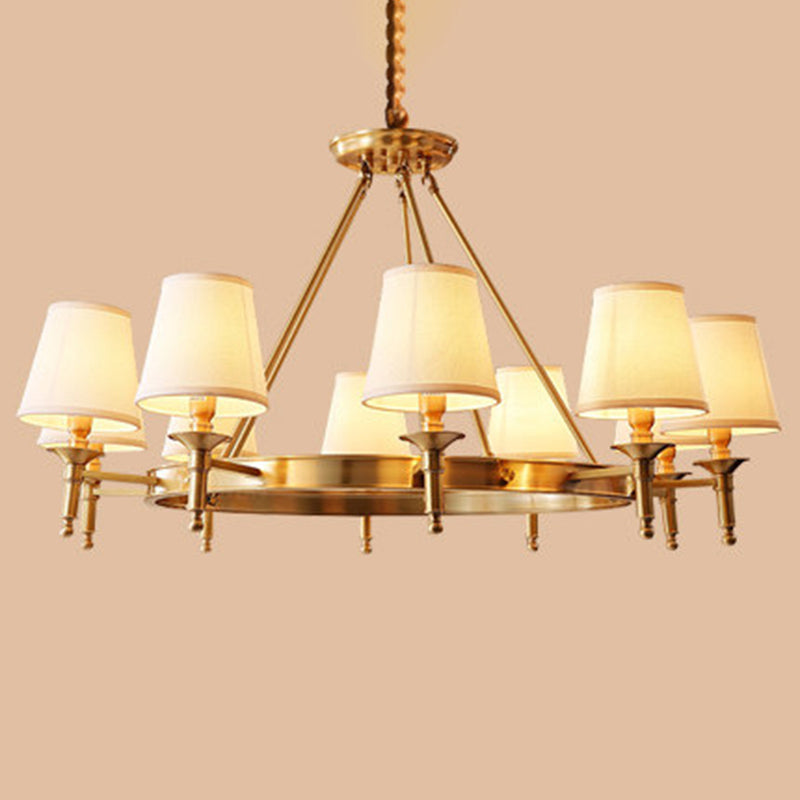 Minimalist Conic Ceiling Chandelier Fabric Bedroom Lighting Gold - Rebooters