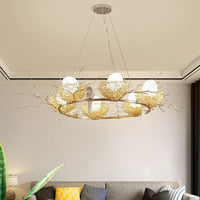 Artistic Bird Nest and Egg Chandelier Aluminum Pendant Light - Rebooters