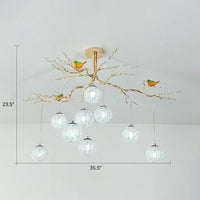 Ball Tree LED Chandelier Artistic Aluminum Wire Gold Lamp - Rebooters