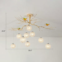 Ball Tree LED Chandelier Artistic Aluminum Wire Gold Lamp - Rebooters
