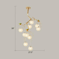 Ball Tree LED Chandelier Artistic Aluminum Wire Gold Lamp - Rebooters