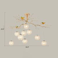 Ball Tree LED Chandelier Artistic Aluminum Wire Gold Lamp - Rebooters