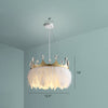 Crown Child Room Chandelier Lamp Feather 1 Bulb White Pendant - Rebooters