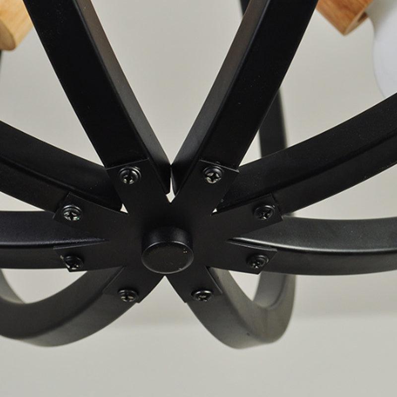 Globe Chandelier Pendant Light Nordic Wood LED Black White Lamp - Rebooters