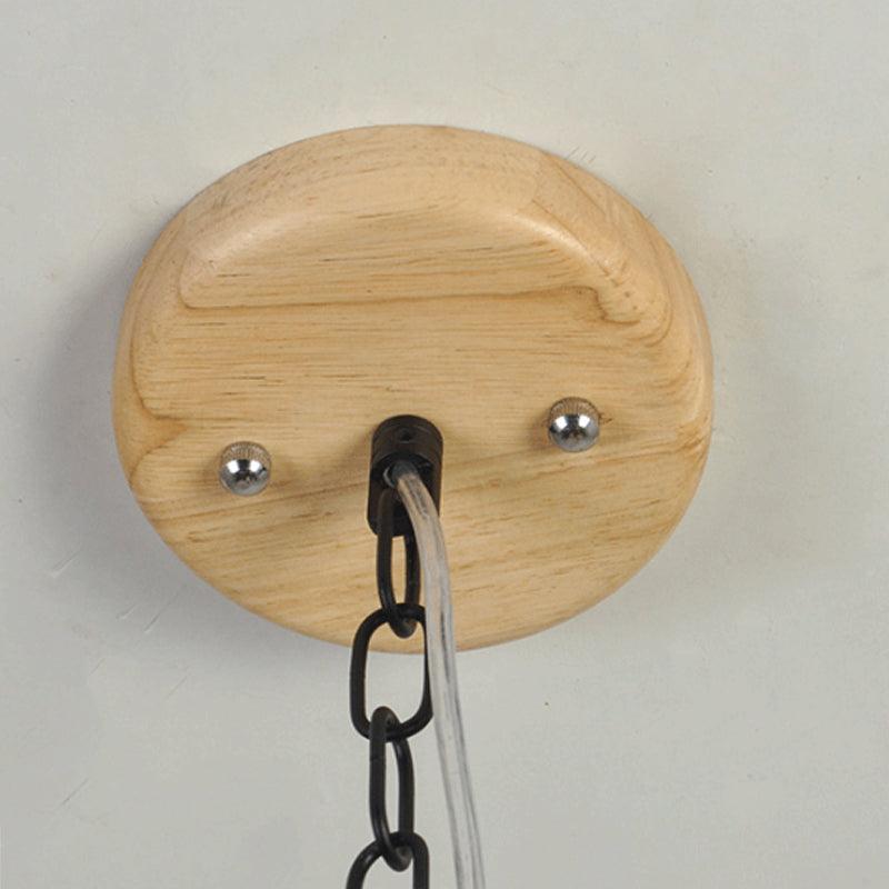 Globe Chandelier Pendant Light Nordic Wood LED Black White Lamp - Rebooters