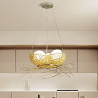 Artistry Nest Shaped Pendant Light Aluminum 3 Heads Chandelier - Rebooters