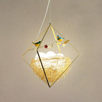 Birds Nest Chandelier Nordic Metal 3-Light Beige Hanging Light - Rebooters