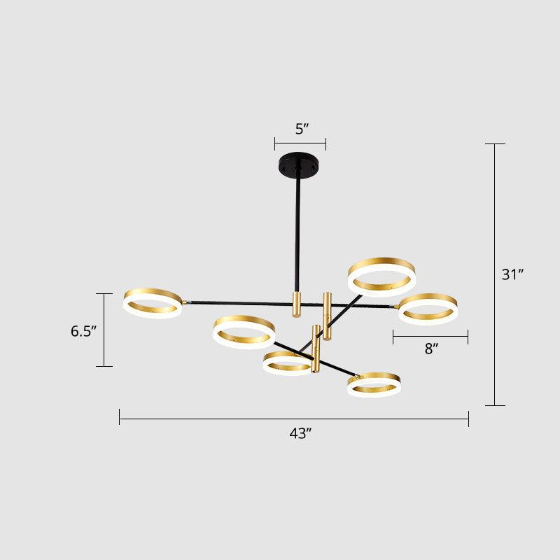 Adjustable Ring Chandelier Postmodern Acrylic LED Light - Rebooters