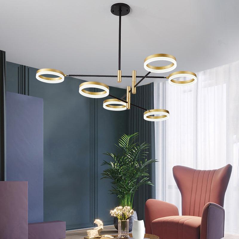 Adjustable Ring Chandelier Postmodern Acrylic LED Light - Rebooters
