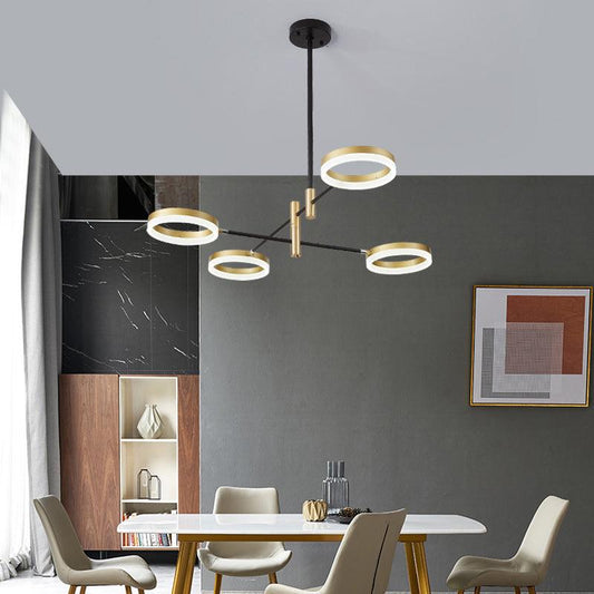 Adjustable Ring Chandelier Postmodern Acrylic LED Light - Rebooters