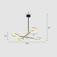 Adjustable Ring Chandelier Postmodern Acrylic LED Light - Rebooters