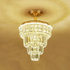 Tapered Foyer Chandelier Lamp Clear Optical Crystal Minimalist Pendant Light in Brass - Rebooters