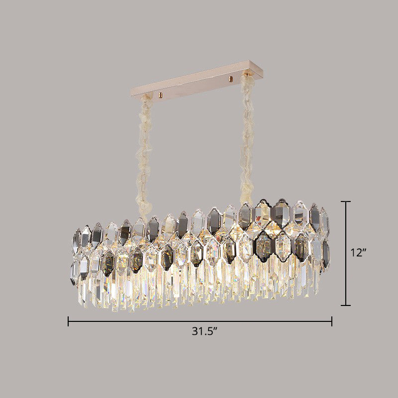 Tiered Ceiling Chandelier Modern Luxurious Smoke Grey Crystal - Rebooters