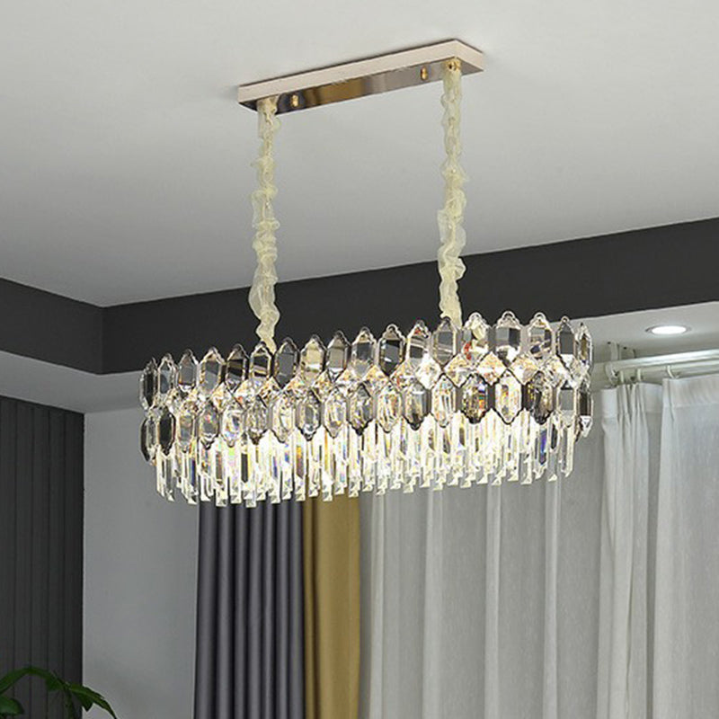 Tiered Ceiling Chandelier Modern Luxurious Smoke Grey Crystal - Rebooters