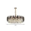 Modern Round Ceiling Hang Light Crystal Leaf 9 Bulbs Chandelier - Rebooters