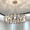 Round Chandelier Minimalist Oval Crystal Clear Pendant Light - Rebooters