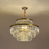 Circular Suspension Pendant Light Modern Crystal Prism Chandelier - Rebooters