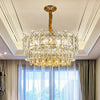 Simple Style Drum Chandelier Rectangular-Cut Crystal 9-Bulb Ceiling Lighting - Rebooters