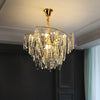 Postmodern Leaf Shaped Chandelier Smoke Grey Crystal 10-Light - Rebooters