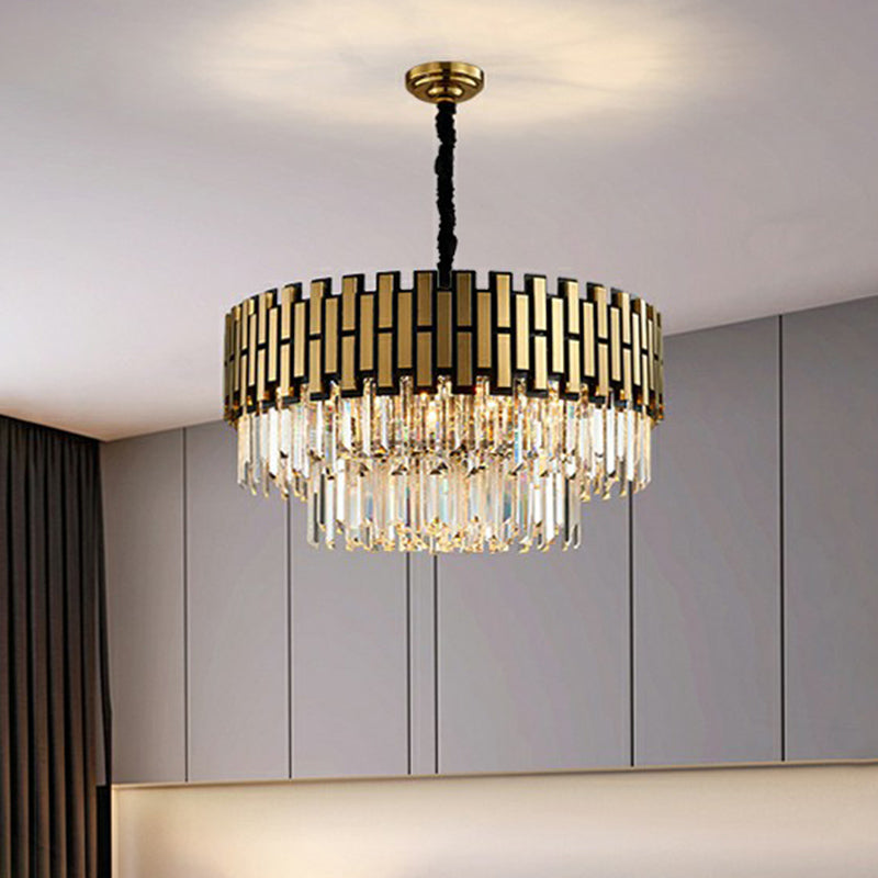 Gold Finish Round Hanging Ceiling Light Chandelier Pendant - Rebooters