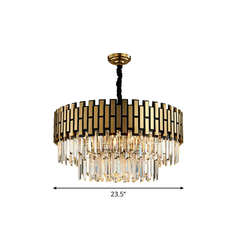 Gold Finish Round Hanging Ceiling Light Chandelier Pendant - Rebooters