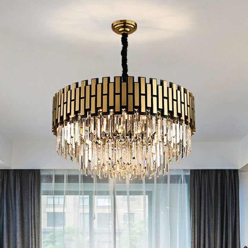 Gold Finish Round Hanging Ceiling Light Chandelier Pendant - Rebooters