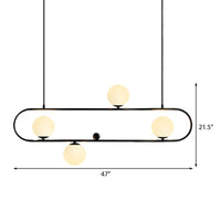 35.5"/47" Wide Global Chandelier Light Black Hanging Lamp - Rebooters