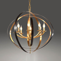 8 Lights Pendant Light Classic Candle Metal Hanging Chandelier in Gold for Living Room - Rebooters