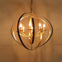 8 Lights Pendant Light Classic Candle Metal Hanging Chandelier in Gold for Living Room - Rebooters