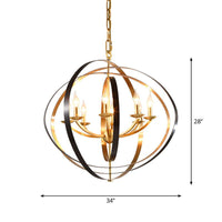 8 Lights Pendant Light Classic Candle Metal Hanging Chandelier in Gold for Living Room - Rebooters