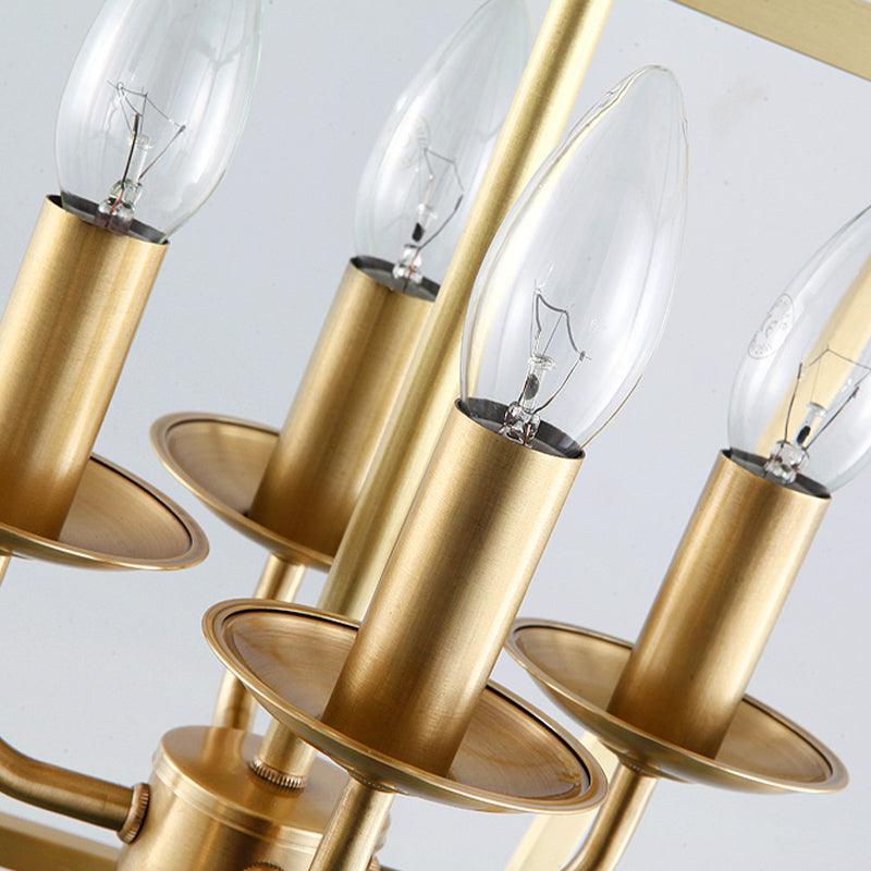 4 Bulbs Ceiling Lamp with Geometric Shade Metal Gold Chandelier - Rebooters
