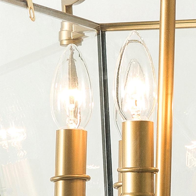 4 Lights Metal Hanging Chandelier Traditional Gold Candle-Style Pendant Light Fixture - Rebooters