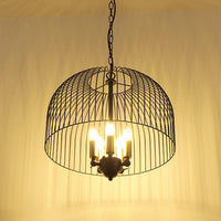 Birdcage Dining Room Ceiling Chandelier Classic Metal 5 Lights Black Hanging Fixture - Rebooters