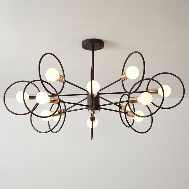 6/8/12-Head Tiered Circle Pendant Chandelier for Living Room - Rebooters